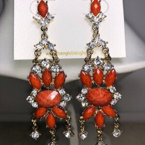 Amrita Coral & Gold Chandelier Earrings